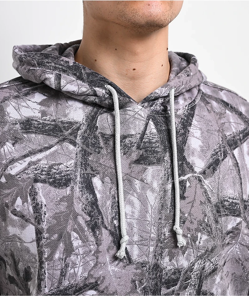 ITA Fractal Grey Camo Crop Hoodie