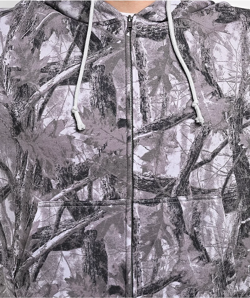 ITA Fractal Grey Camo Crop Zip Hoodie