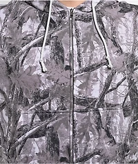 ITA Fractal Grey Camo Crop Zip Hoodie