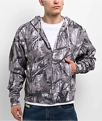 ITA Fractal Grey Camo Crop Zip Hoodie