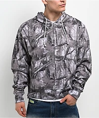 ITA Fractal Grey Camo Crop Zip Hoodie