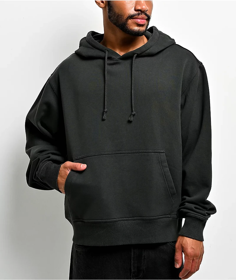 ITA Fractal New Black Wash Crop Hoodie