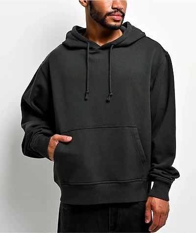 ITA Fractal New Black Wash Crop Hoodie