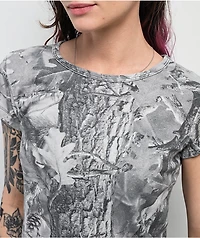 ITA Grey Camo Crop T-Shirt
