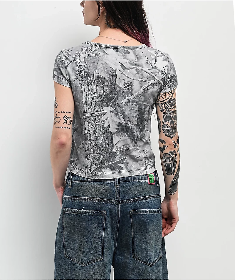 ITA Grey Camo Crop T-Shirt