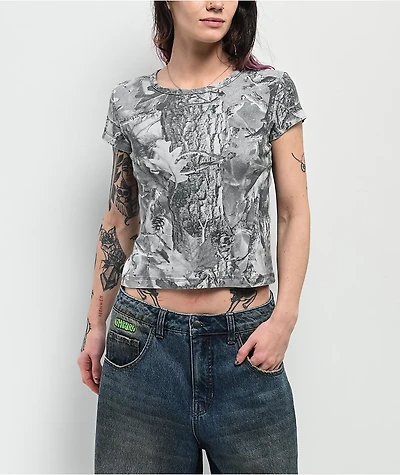 ITA Grey Camo Crop T-Shirt