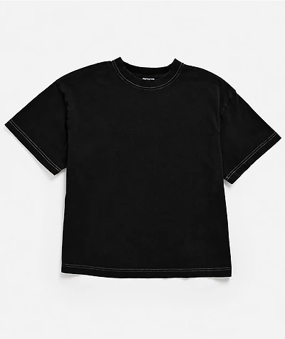 ITA Kids Portal Black Contrast Stitch Boxy T-Shirt