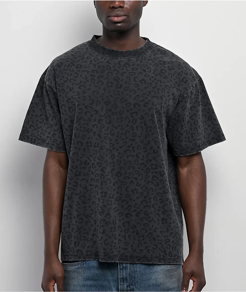 ITA Leopard Grey Heavyweight Boxy T-Shirt