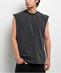 ITA Leopard Grey Wash Heavyweight Boxy Tank Top