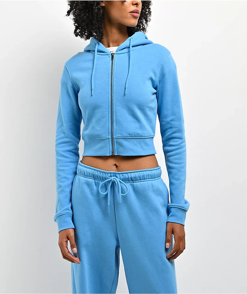 ITA Nova Blue Crop Zip Hoodie