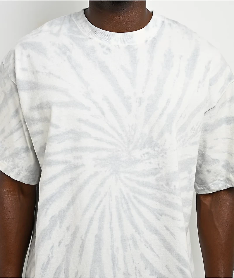 ITA Portal White & Grey Tie Dye Boxy T-Shirt