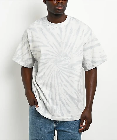 ITA Portal White & Grey Tie Dye Boxy T-Shirt