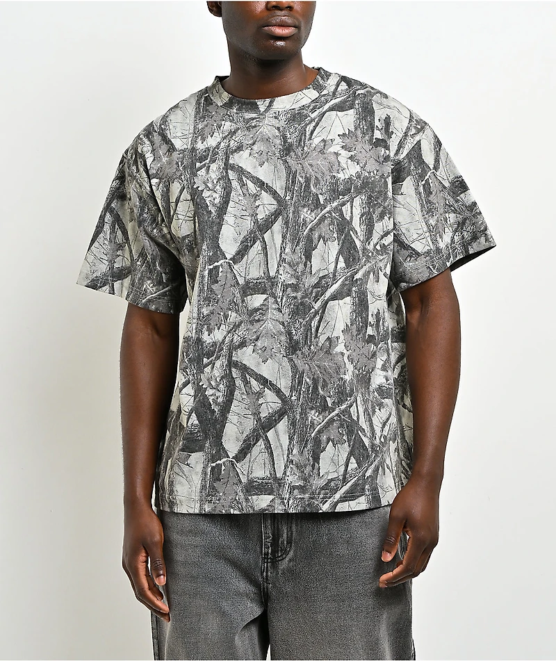 ITA Portal Wood Grey Wash Camo Boxy T-Shirt