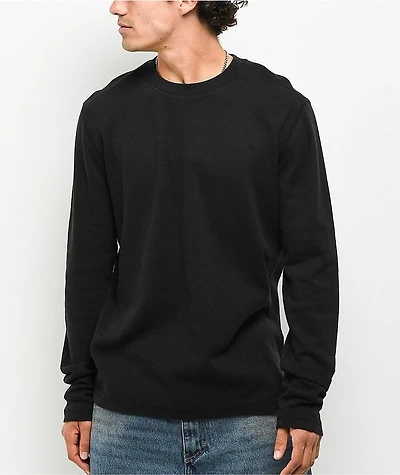 ITA Rift Vintage Black Thermal Long Sleeve Slim T-Shirt
