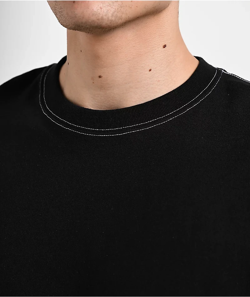 ITA Titan Black Contrast Stitch Oversized T-Shirt