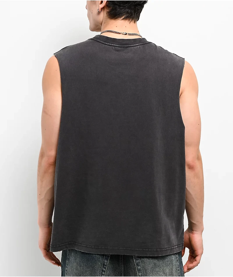 ITA Vex Black Wash Distressed Tank Top