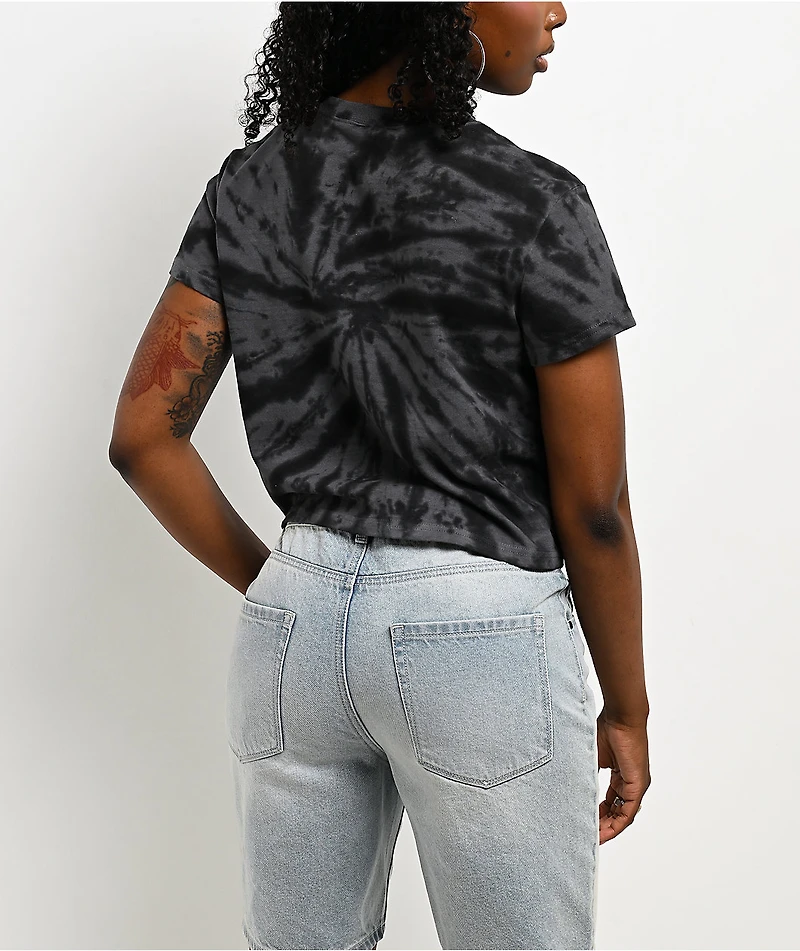 ITA Veyda Tie-Dye Black Crop T-Shirt