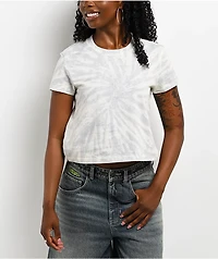 ITA Veyda Tie-Dye Grey & White Crop T-Shirt