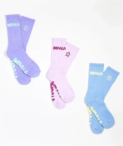 Impala Skate Pastel 3 Pack Crew Socks