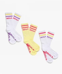 Impala Stripe 3 Pack Crew Socks