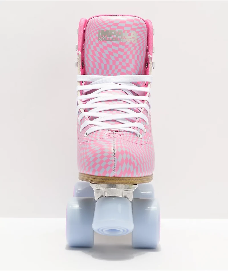 Impala Wavy Check Blue & Pink Roller Skates