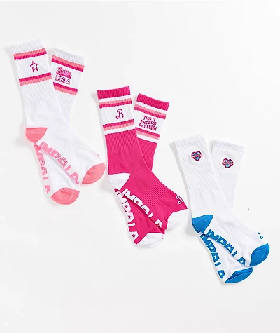 Impala x Barbie 3 Pack Pink Crew Socks