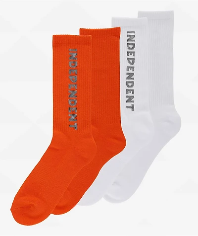 Independent Baseline Red & White 2 Pack Crew Socks