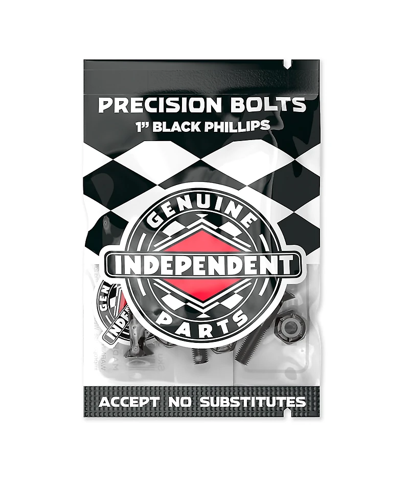 Independent Black Crossbolts 1" Skateboard Hardware