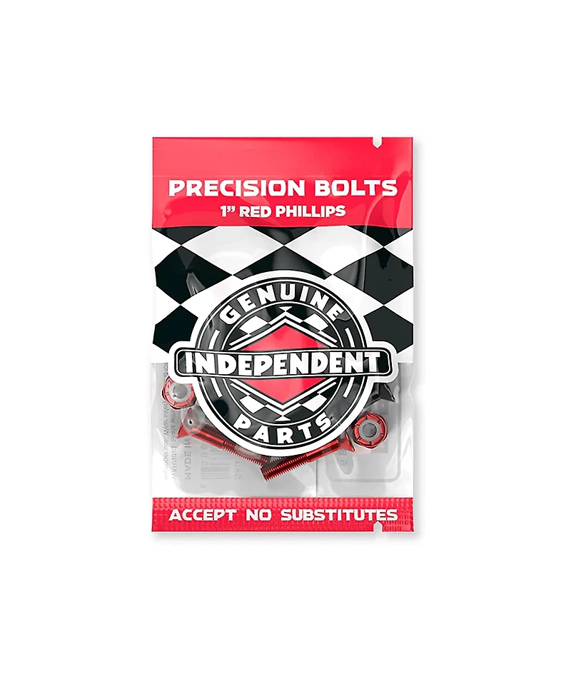 Independent Crossbolts Red & Black 1" Skateboard Hardware