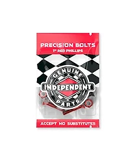 Independent Crossbolts Red & Black 1" Skateboard Hardware