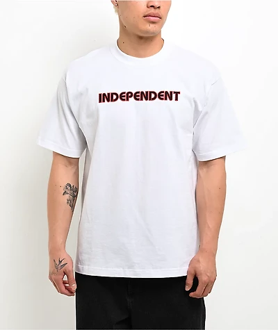 Independent Groundwork Embroidered White T-Shirt
