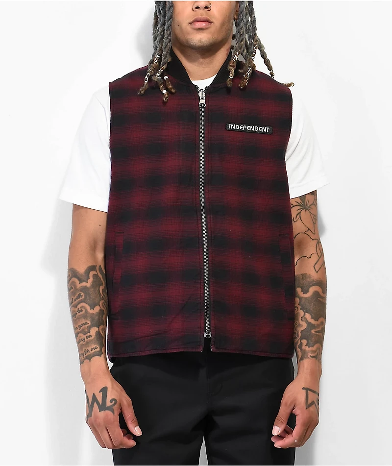 Independent Halstead Black & Plaid Vest