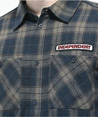 Independent Reed Navy & Grey Plaid Short Sleeve Button Up Shirt