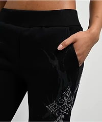 Insomnia Chains Rhinestone Black Sweatpants