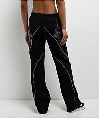 Insomnia Chains Rhinestone Black Sweatpants