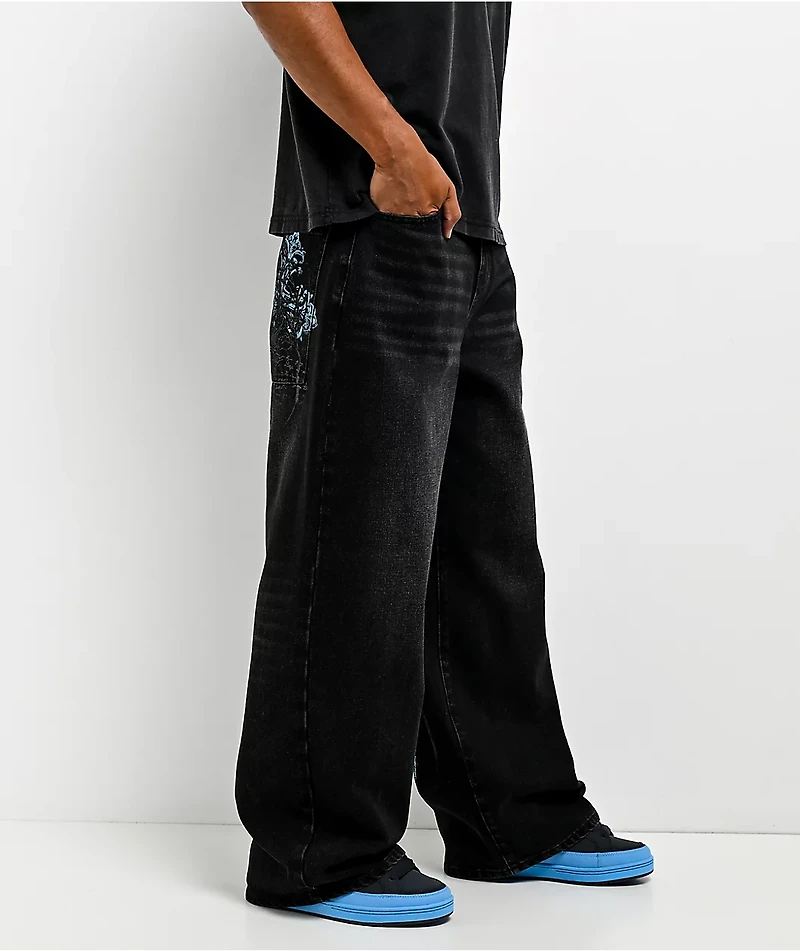 Insomnia Visuals Blade Black Wash Loose Fit Jeans