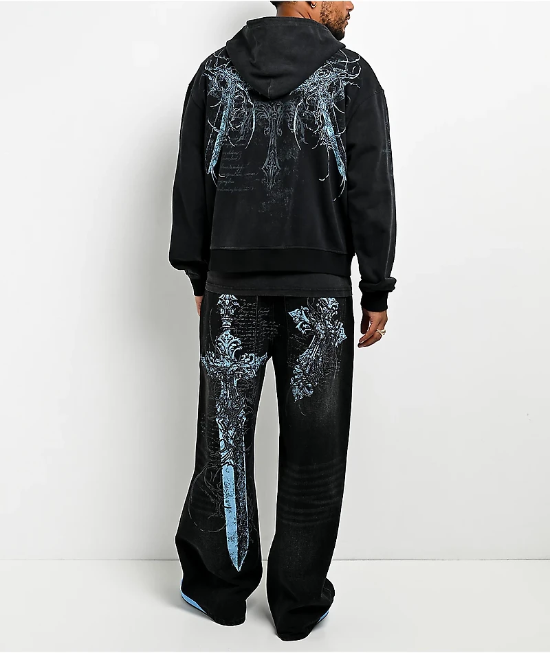 Insomnia Visuals Blade Black Wash Loose Fit Jeans