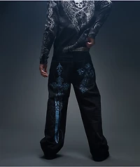 Insomnia Visuals Blade Black Wash Loose Fit Jeans