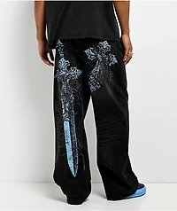 Insomnia Visuals Blade Black Wash Loose Fit Jeans
