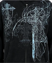 Insomnia Visuals Blade Black Wash Zip Hoodie