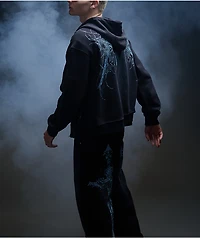 Insomnia Visuals Blade Black Wash Zip Hoodie