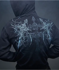 Insomnia Visuals Blade Black Wash Zip Hoodie