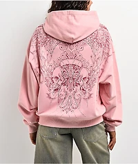 Insomnia Visuals Bonnie Rhinestone Pink Zip Hoodie