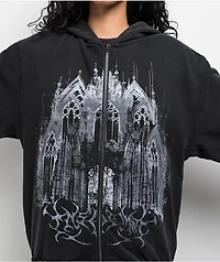 Insomnia Visuals Cathedral Black Wash Zip Hoodie