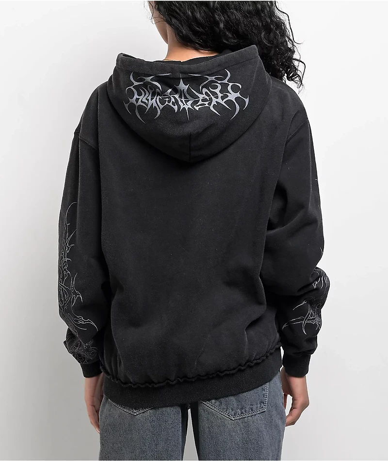 Insomnia Visuals Cathedral Black Wash Zip Hoodie