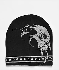 Insomnia Visuals Contrast Stitch Logo Black Skully Beanie