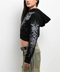 Insomnia Visuals Corset Black Crop Zip Hoodie