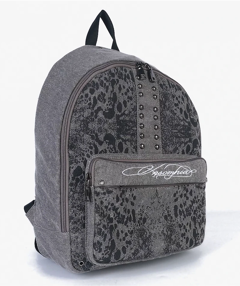Insomnia Visuals Denim Cheetah Grey Backpack