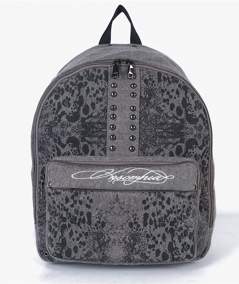 Insomnia Visuals Denim Cheetah Grey Backpack