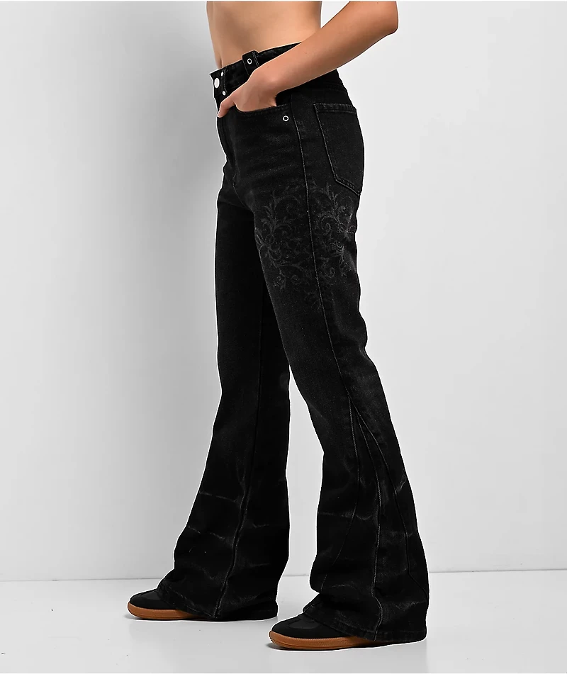 Insomnia Visuals Destroyer Black Wash Wide Leg Cargo Jeans